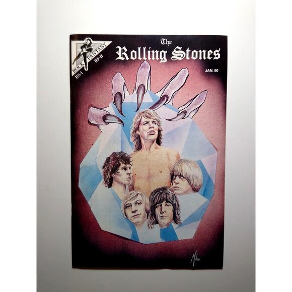 The Rolling Stones Rock Fantasy Comic Jan 1990 Classic Rock Artwork Vintage NOS - Picture 1 of 10